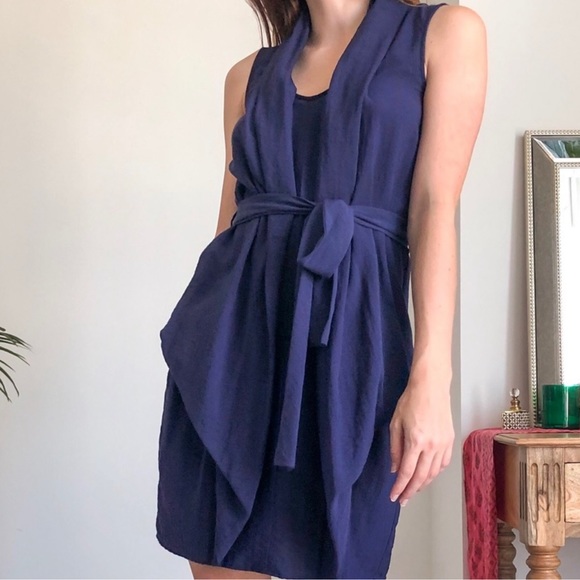 RACHEL Rachel Roy Dresses & Skirts - Rachel by Rachel Roy Women 6 Dress Purple Tie Belt Sleeveless Casual